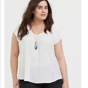 White Georgette Tulip Sleeve Blouse